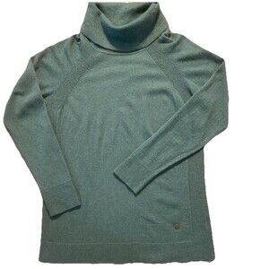 Royal Robbins Size L Sage Green Funnel Neck Sweater Wool Blend  Soft & Cozy